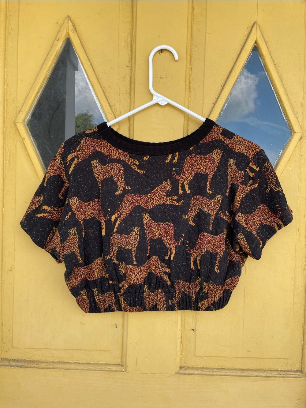Corey Lynn Calter Animal Print Cropped Top M